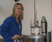 Heidi S. Nygrd at the pyrolysis oven.